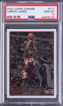 2003/04 Topps Chrome #111 LeBron James Rookie Card – PSA GEM MT 10